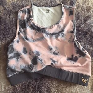 Justice Active Light Pink & Gray Sports Bra
